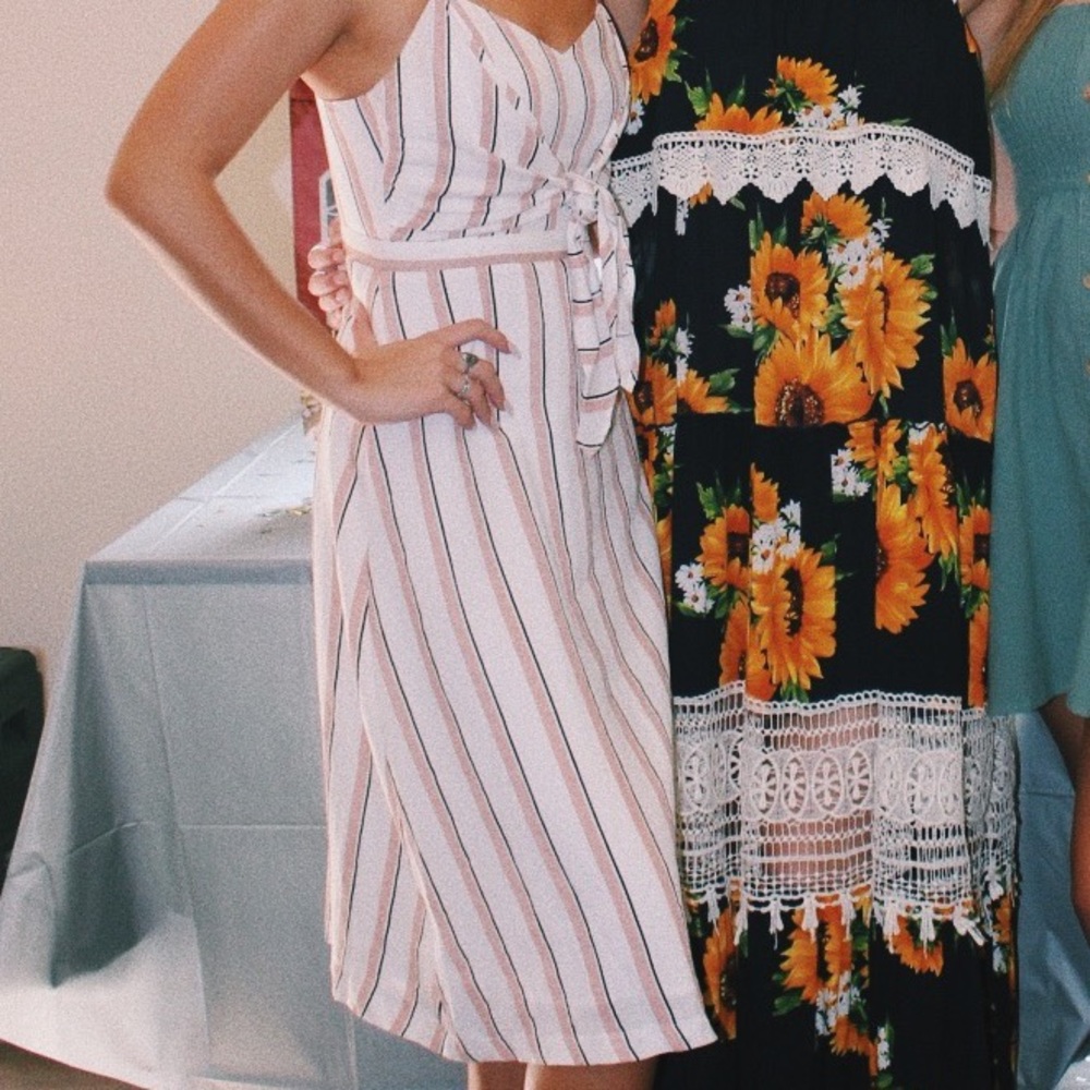 spaghetti strapped striped dress from vestique